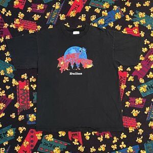 VTG ’91 Planet Hollywood Dallas Black Graphic Tee Shirt / Size L